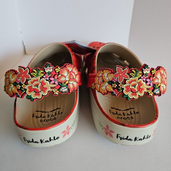 Frida Kahlo Classic Clog Crocs Mens M11 Floral Design Red Green main image 9